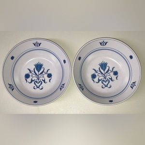 Vintage (set of 2) NORITAKE Progression BLUE HAVEN Coupe Cereal Bowls
